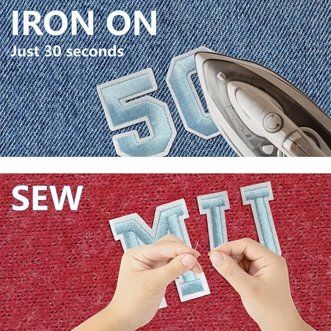 Letter and Number Iron On Patches, A-Z Alphabet and Numbers 0-9 Embroidery - Image 4