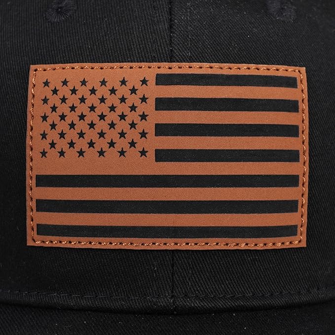 American Flag Trucker Hat - Snapback Hats for Men Women Baseball Cap - Breathable Mesh & Adjustable Fit for Casual Wear
