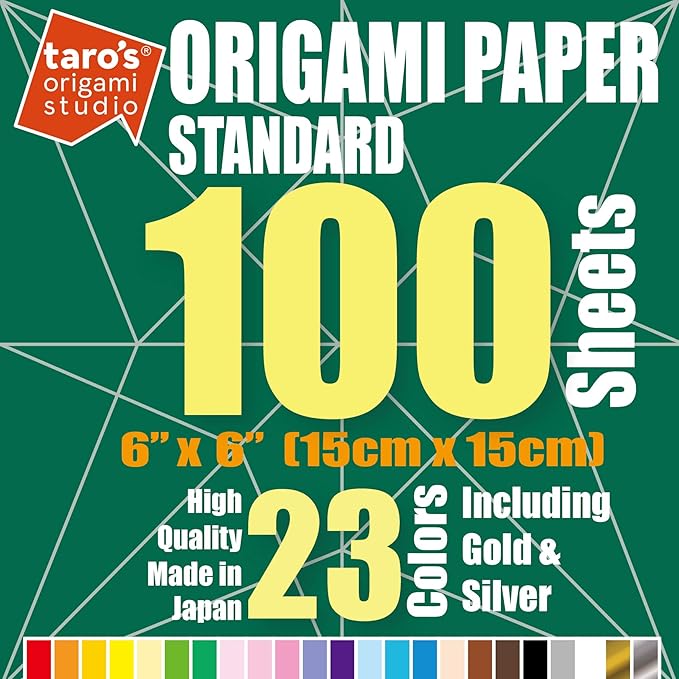 Standard 6 Inch One Sided 23 Colors 100 Sheets Square Easy Fold Premium - Image 2