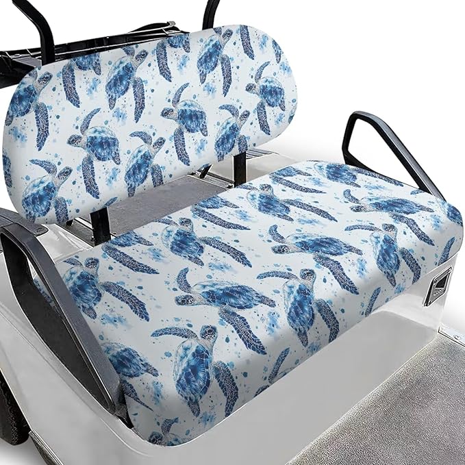 Yewatlles Sea Turtle Pattern Glacier Cart Seat Covers for Club Car,Golf Carts Ordinary Front Seats,Breathable Washable Polyester Cloth Renew Your Golf Cart