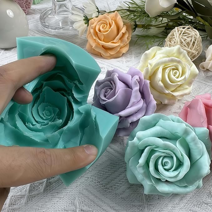 3D Flower Beautiful Bloom Rose Mold - Image 3