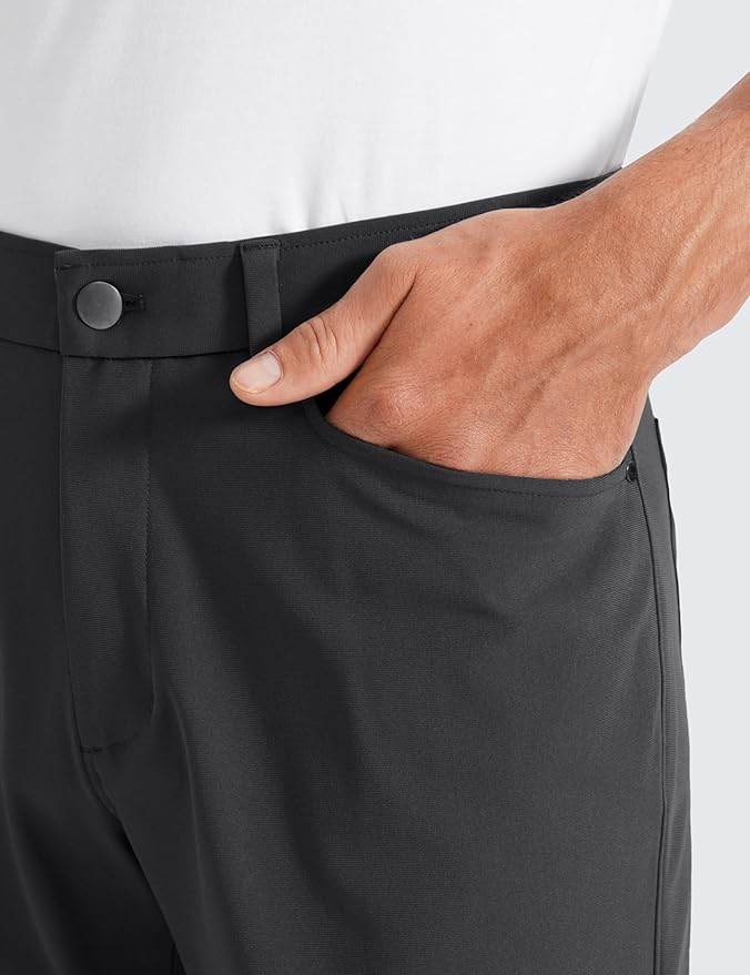 CRZ YOGA All Day Comfy 5-Pocket Golf Pants for Men - 28"/30"/32"/34" Quick Dry Lightweight Casual Work Stretch Trousers