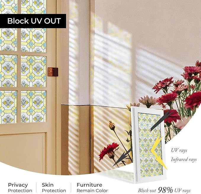 3D Stained Glass Window Film, Decorative Window Privacy Film - Image 5