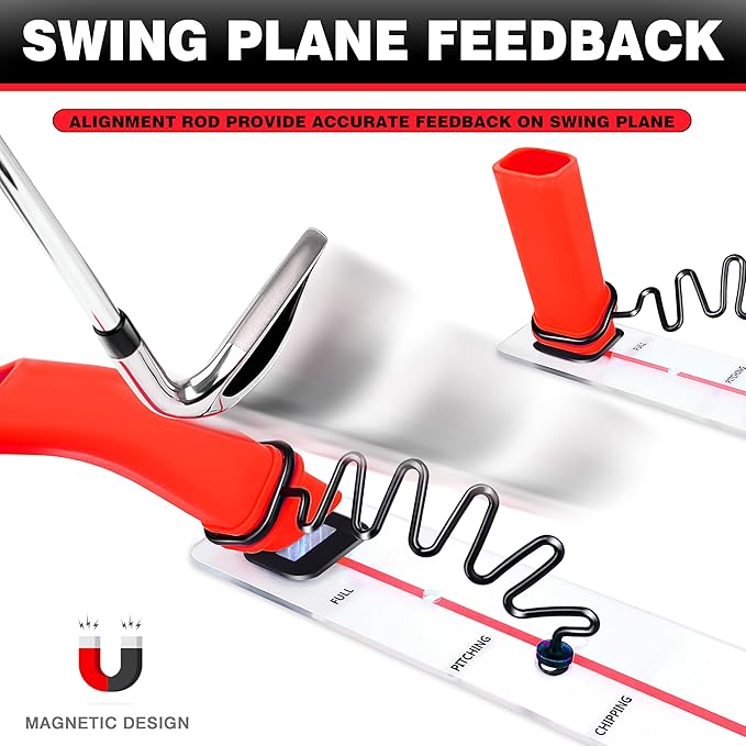 CHAMPKEY Magnetic Golf Swing Trainer - Swing Plane Training Aid - Improve Swing Accuracy and Skills for Indoor and Outdoor Training