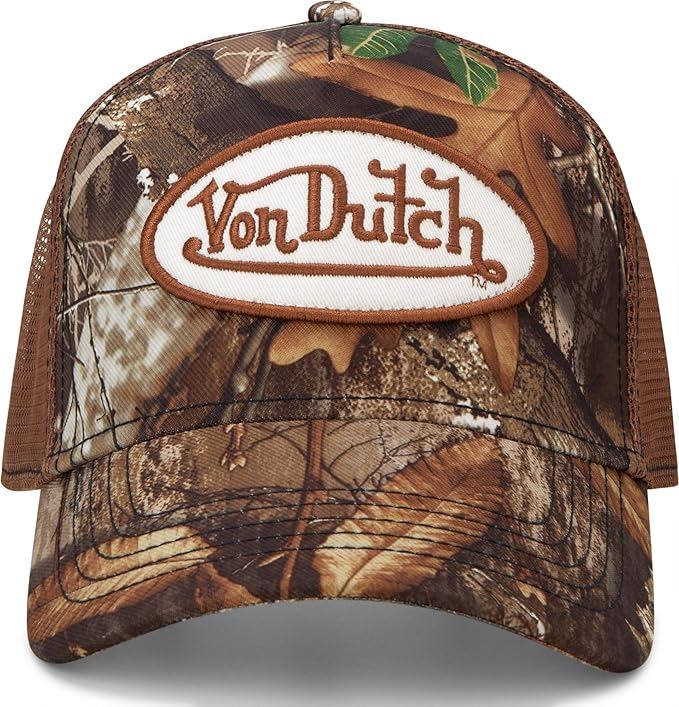 Von Dutch Men & Women’s Baseball Cap - Adjustable Snapback Canvas Hat with Curved Brim Structured Logo Patch Vintage Style