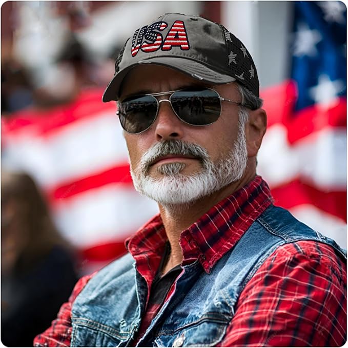 4th of July Hat 250 Anniversary USA Hat American Flag Trucker hat for Women Men Fourth of July Patriotic Eagles Hat