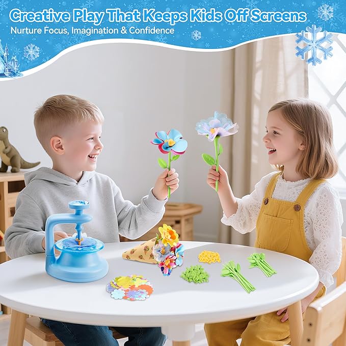 Hamdol DIY Flower Bouquet Kit for Boys and Girls Ages 4-8, Fabric Arts & Crafts - Image 4