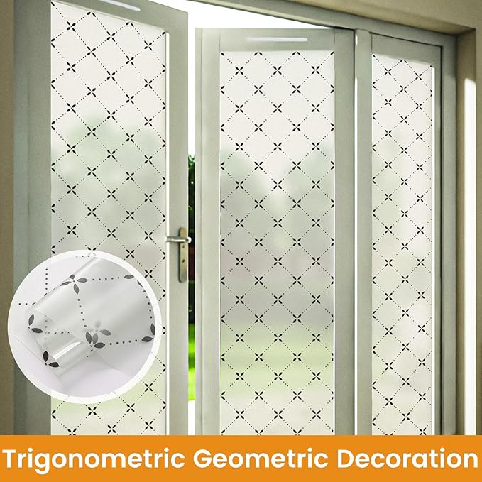 DKTIE Geometric Art Stained Glass Window Film Bathroom Window Privacy Film - Image 7