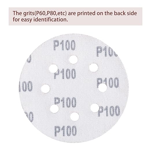 150pcs 100 Grit Sanding Discs, 5-Inch 8-Hole Sandpaper, - Image 5