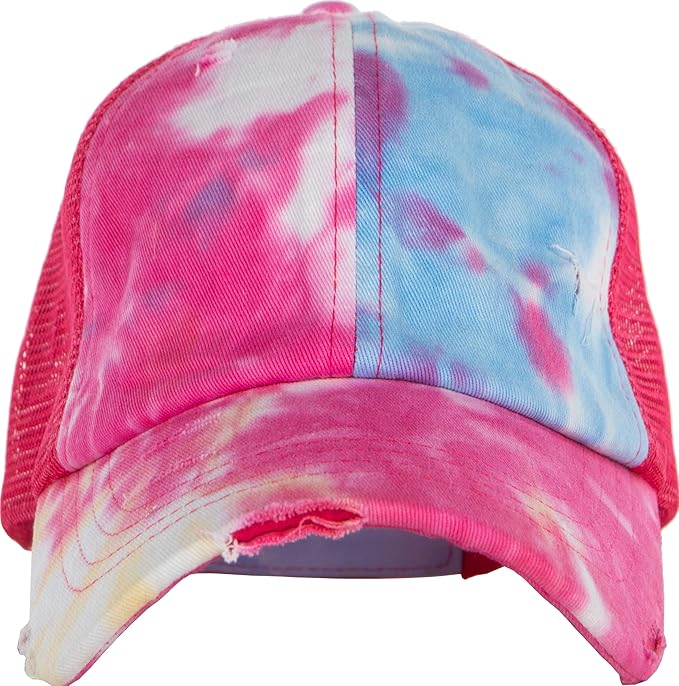 Funky Junque Trucker Hat for Women – Distressed Low Profile Western Camo Baseball Cap with Mesh, Trendy and Adjustable Fit