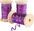 Purple Thin Ribbon 1/8 inch Metallic Braided Double Faced Ribbons Curling by Unknown