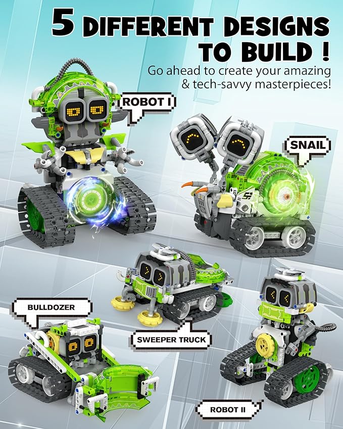 5in1 STEM AI Robot Toys Building Set, Coding Interactive Educational Christmas - Image 2
