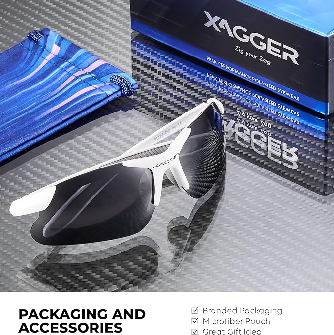 Xagger Kids Youth Polarized Sports Sunglasses for Boys Girls Baseball Softball Glasses TR90 Frame