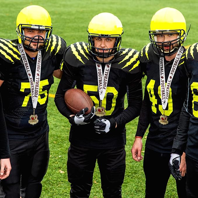 Ecation Medals with Neck Ribbons Soccer Awards Medals Baseball Team Awards Softball T-Ball Flag Football Trophy for Kids Sports Competitions Celebration Gift