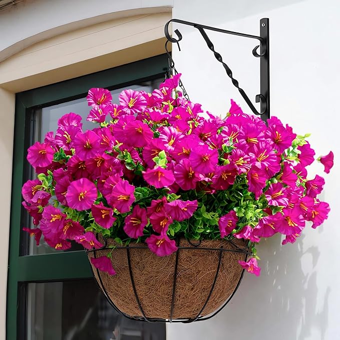 Artificial Flowers for Outdoors Spring Summer Decoration, 16 Bundles Fake Silk - Image 5