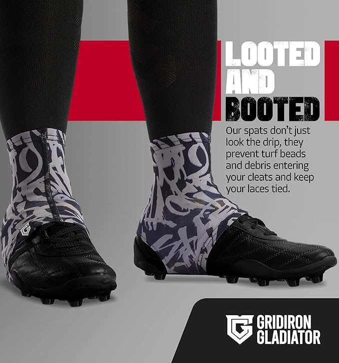 Gridiron Gladiator Cleat Covers - Football Spats - Football Cleat Cover - Cleat Spats for Soccer, Baseball & Softball
