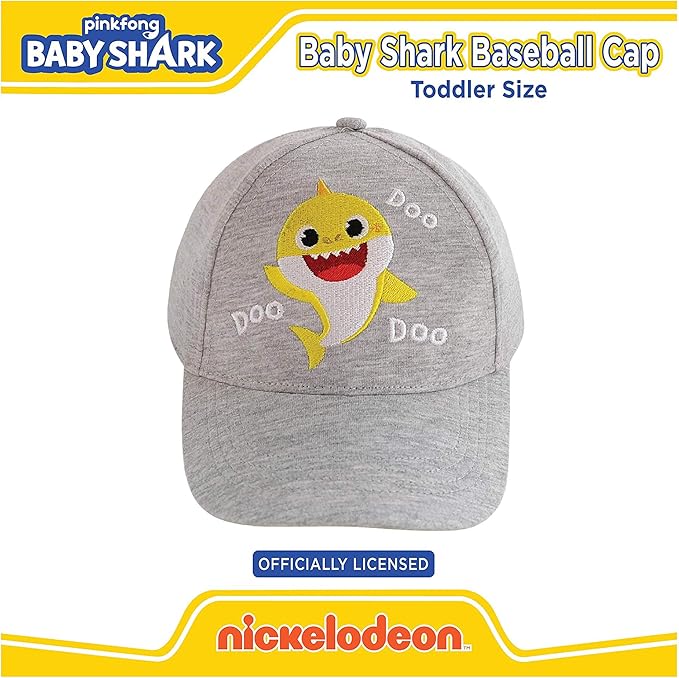 Pinkfong Boys Baseball Cap, Baby Shark Adjustable Toddler Hat for Ages 2-4