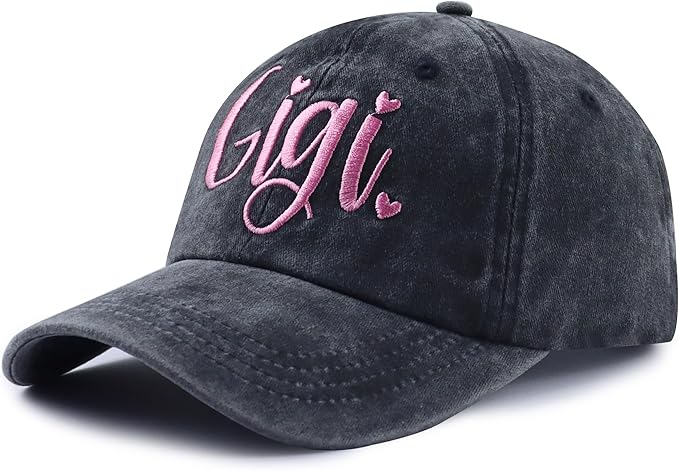 Gigi Mimi Hats for Women, Adjustable Cotton Embroidered Grandma Baseball Cap