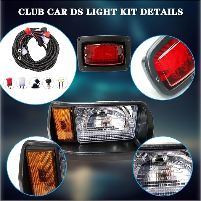Golf Cart Club Car DS LED Light | Headlights & LED Tail Lights For Club Car DS Gas & Electric golf carts (1993 & up) 12V