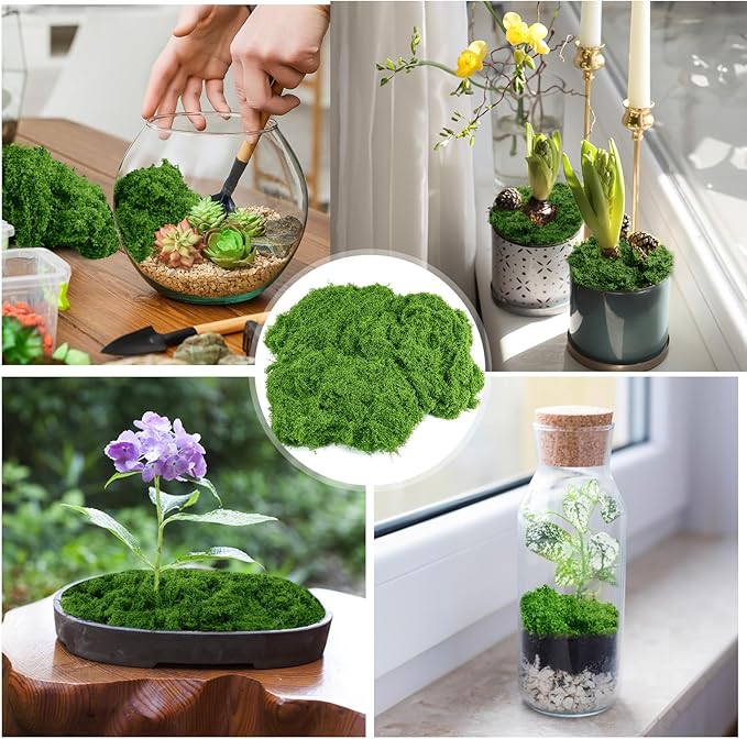 Draupnir Fake Green Moss for Potted Plants, 10.6OZ Fake Moss for Plants Indoor - Image 5