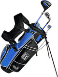 PGA Tour Youth Golf Club Set for Ages 5-15+ (3’5”-5’10”), Right and Left-Handed Kids Golf Sets – Beginner Junior Golf Clubs with Lightweight Stand Bag, Mallet Putter, Hybrid, Driver