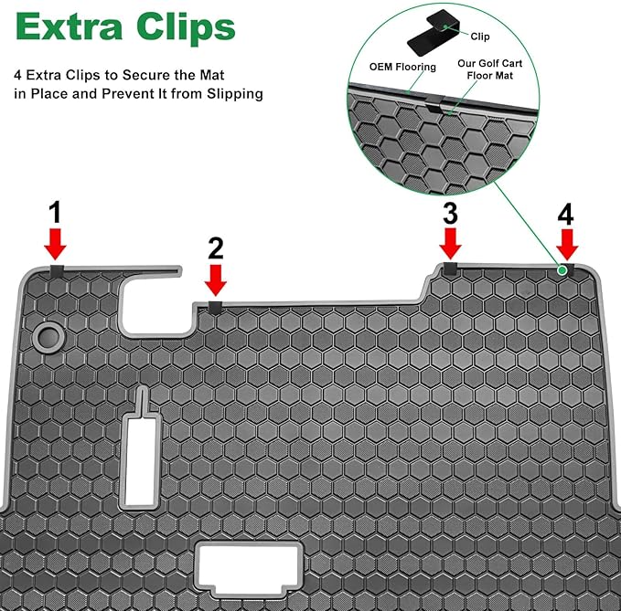 EZGO TXT Golf Cart Floor Mat, Upgraded Full Coverage Liner Mat Replacement Install Easily Thick Rubber Anti-Slip, Fit EZGO TXT (1994+), EX1 (2020), Valor, Cushman Workhorse&Express S4