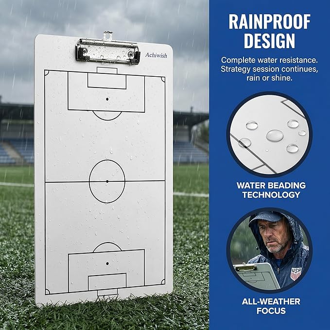 Soccer Coaching Board, Professional Soccer Tactics Board for Coaches, Portable Dry-Erase Soccer Whiteboard for Tactical Diagrams and Game Analysis