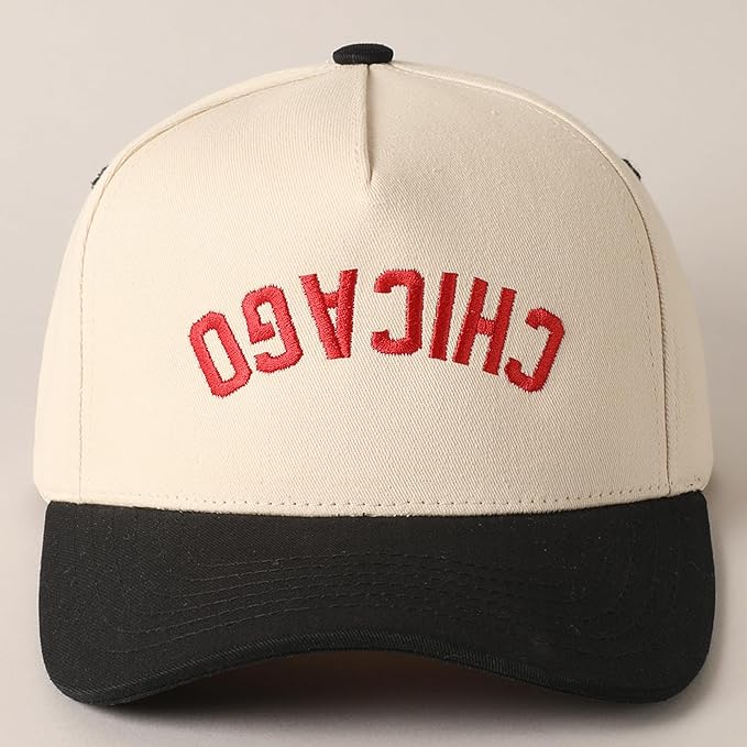 MIRMARU Two-Tone Vintage Canvas Trucker Hats for Men & Women, Adjustable Size Baseball Caps with Trendy Embroidered Design