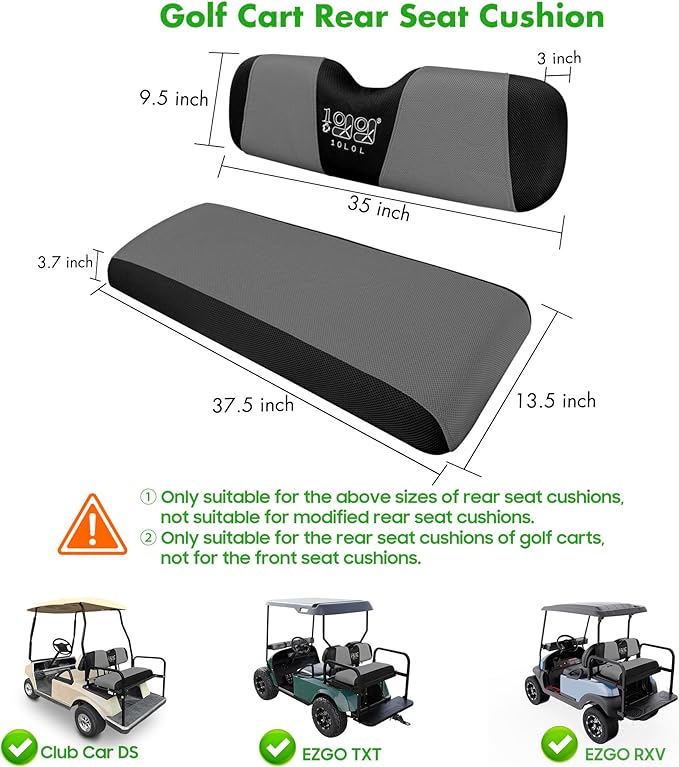 10L0L Universal Golf Cart Rear Seat Cover Dress UP Older Golf Cart Durable Breathable Material Fit Like a Glove for Yamaha EZGO and Club Car, Easy to Install