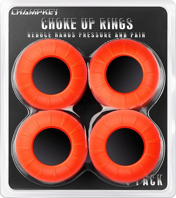 CHAMPKEY Premium Choke Up Rings 4 Pack | Reduced Hands Pain and Pressure Baseball Rings | Ideal for Baseball, Softball and Tee Ball Bat