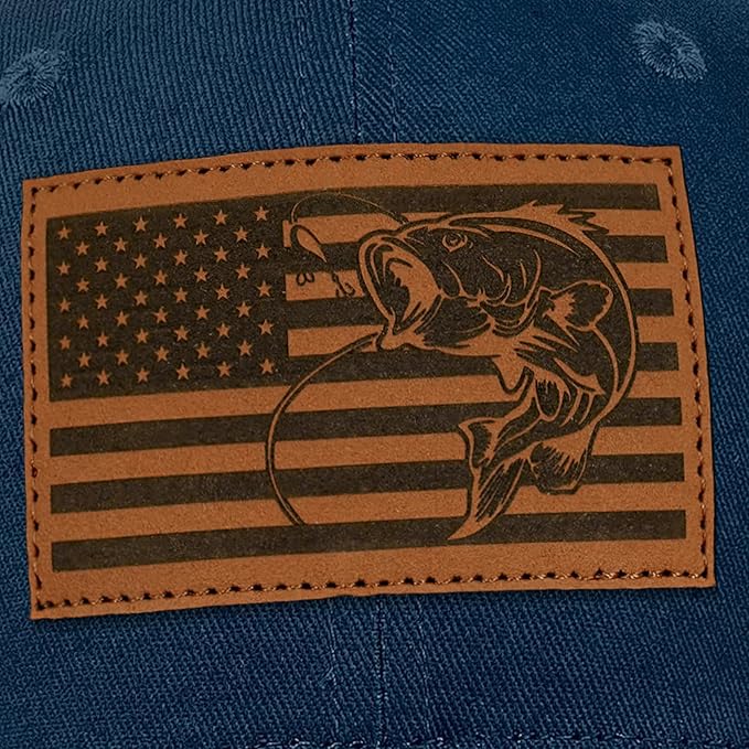 Fishing Hat Fishing Gifts for Men Bass Fish Flag Gear Accessories Stuff Trucker Hat Snapback Baseball Cap