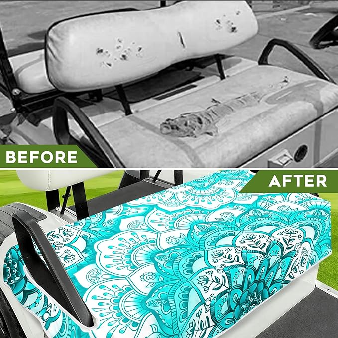 Golf Cart Seat Covers Club Car Golf Cart Accessories for Men Women Golf Carts Seat Towel Blanket 2-Seat Golf Cart Decorations