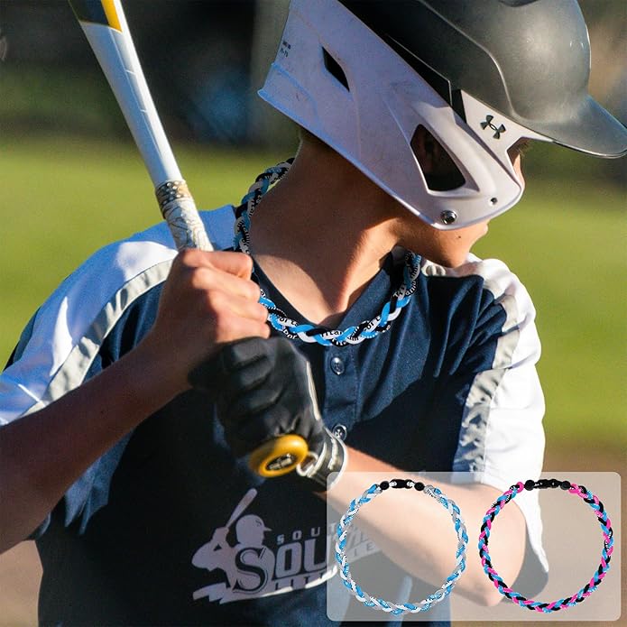 3 pcs Baseball Rope Necklaces, League Team Colors Braided Necklace, Baseball Team Gifts