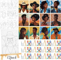 Zhanmai 12 Pack Pre Drawn Canvas by Zhanmai