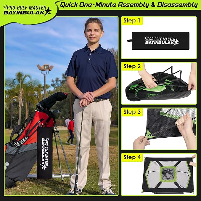 BAYINBULAK Golf Chipping Practice Net Backyard Driving Golf Accessories for Men Gift, 1 Pack