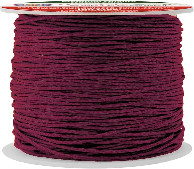 Mandala Crafts 1mm 109 Yards Maroon Cotton Waxed Cord by MandalaCrafts