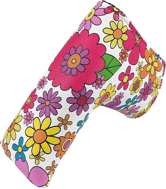 Foretra Driver Headcover Golf Club Covers Blade Mallet Putter Cover Alignment Stick Holder Hybrid Fairway Wood Head Cover Flower Pattern Novelty Golf Accessories for Most Brands