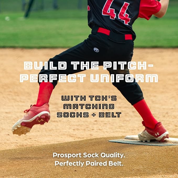 MadSportsStuff Softball or Baseball Socks and Belt Combo - Youth and Adult Sizes Boys and Girls Men and Women