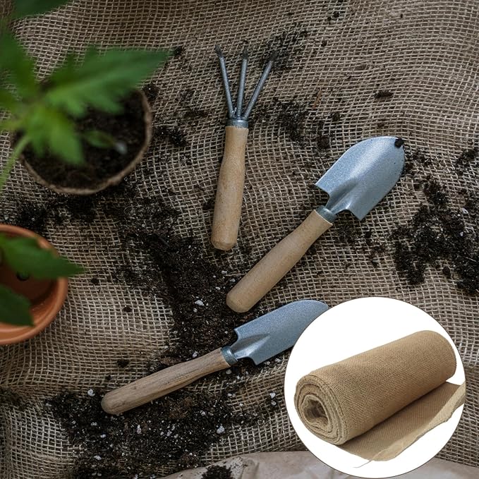 10" Wide Natural Burlap Fabric Roll - Image 5
