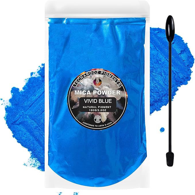Vivid Blue Mica Powder for Epoxy Resin 100g / 3.5oz.Sealed Bag- Techarooz 2 by TECHAROOZ