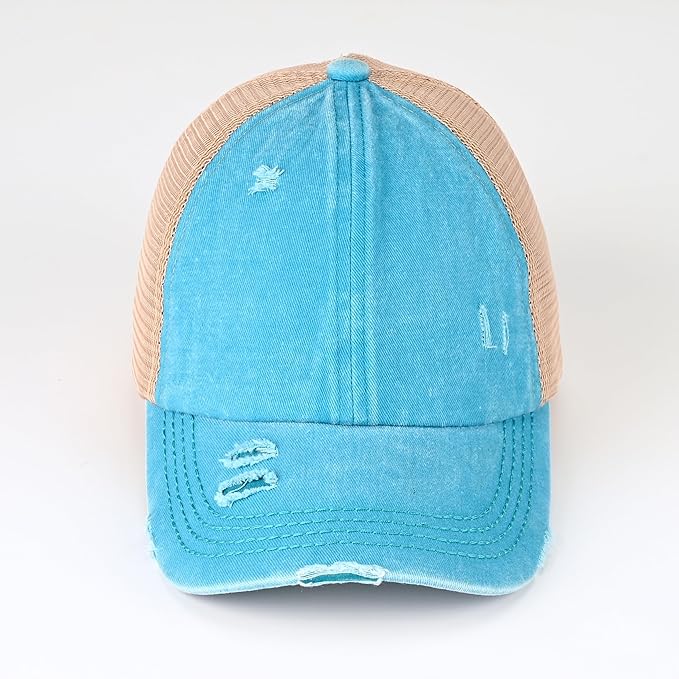 C.C Ponycap Messy High Bun Ponytail Adjustable Glitter Mesh Trucker Baseball Cap