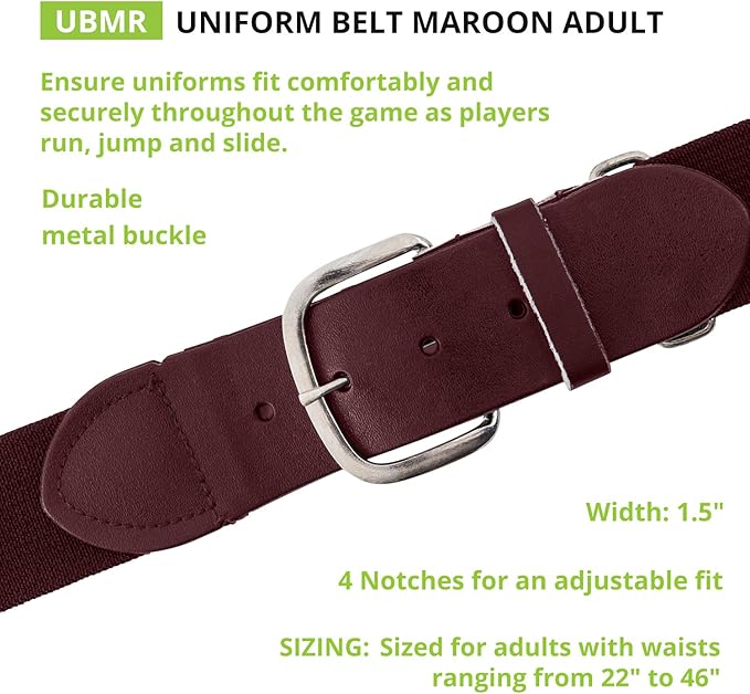 Champion Sports Baseball & Softball Belt – Stretch Fit Uniform Belt for Youth & Adult Players, Multiple Colors