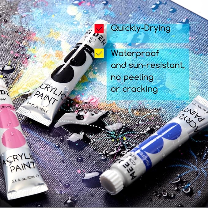 MEEDEN Beginners Acrylic Paint Set: 24 Colors 12ml/0.41 fl oz Heavy Body Art - Image 6