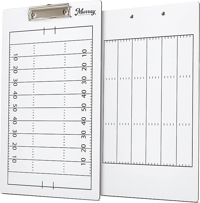 Murray Sporting Goods Dry Erase Coaches Clipboard | Double-Sided Dry Erase White Board