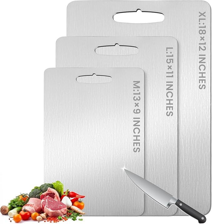 3Pack Titanium Cutting Board, 2025 New Upgrade 100% Pure Titanium Cutting Boards by Unknown