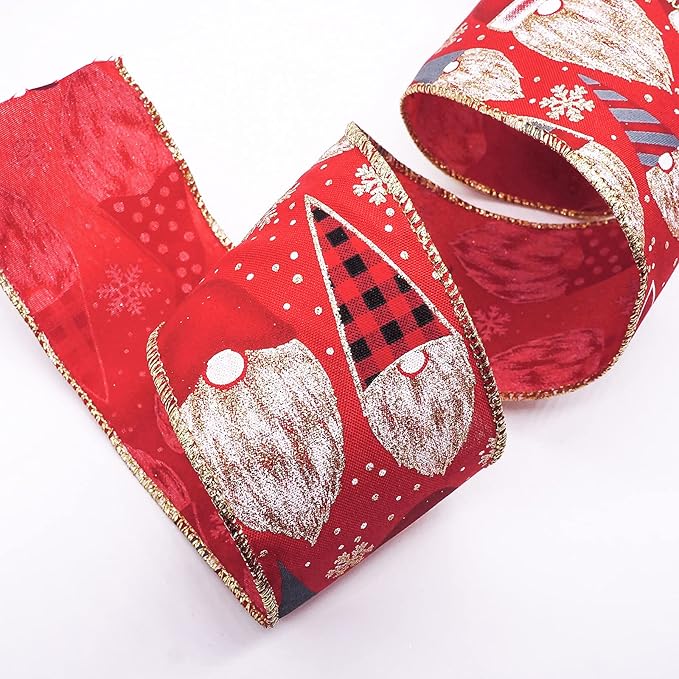 CT CRAFT LLC Red Satin with Elf Christmas Wired Ribbon 2.5 Inch x 25 Yards - Image 7