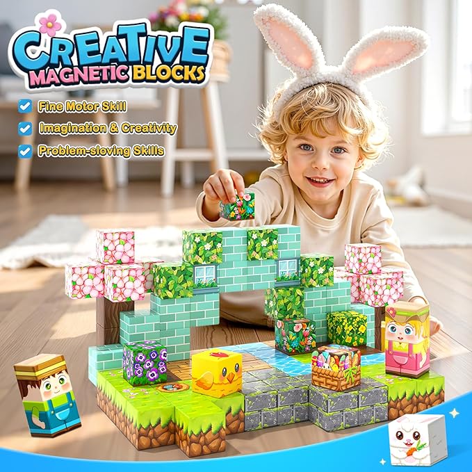 108PCS Magnetic Blocks Kids Magnet Toys, Large 1 inch Building Cubes - Image 6