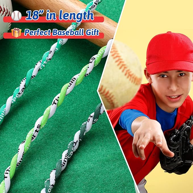 Junkin Baseball Necklaces Three Braided Rope Titanium Necklace for Fans Team Gifts Boys Men Player Softball Sports