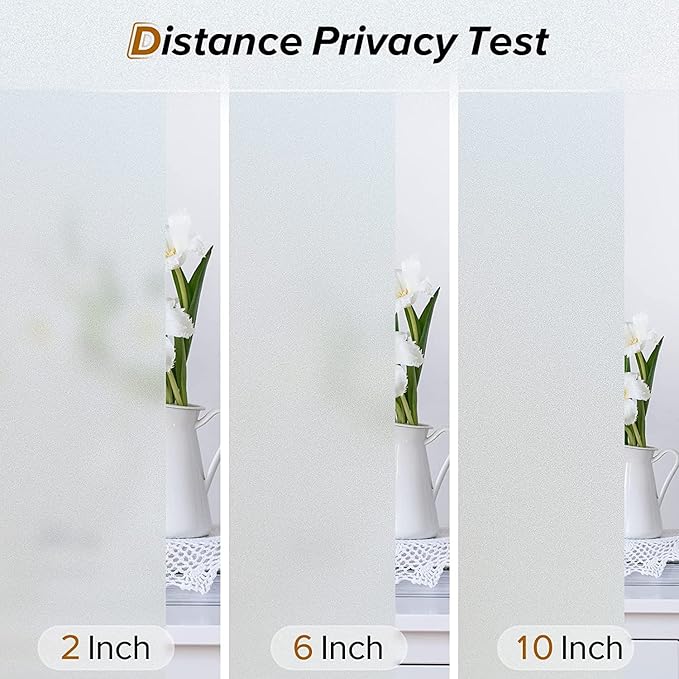 rabbitgoo Window Privacy Film, Frosted Glass Window Clings, Static Cling UV - Image 9