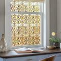 3D Stained Glass Window Privacy Film, Heat Control UV Blocking Static Cling by OHTMERU